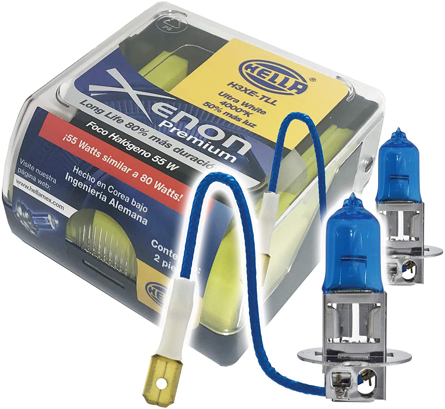 JGO.FOCO H3 PREMIUM  AZUL OSCURO 12V 55W +50%